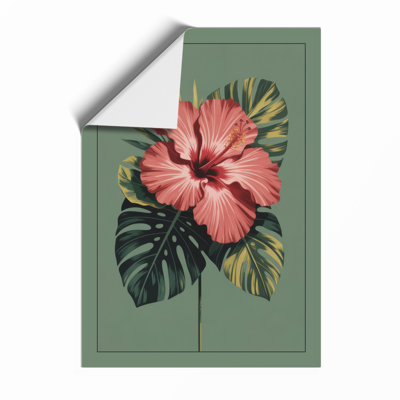 Pink Hibiscus Study Botanical - Framed Print