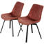 Chaise d’appoint rembourrée velours rose Dunfee