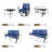 12 - Person Patio Conversation Set With Swivel Rockers & Side Tables, Outdoor Furniture Sets With Coffee Table, Blue Cushion-1341159285