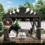 Pavillon de jardin d'extérieur à toit rigide de 10 pi x 12 pi avec toit en acier galvanisé JolyDale, adapté aux patios, à la pelouse et à la cour
