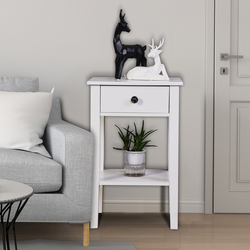 Table de chevet Rashana, Blanc