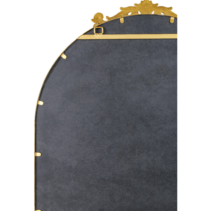 Anzlie Wrought Iron Arch Wall Mirror, 36" x 24", Gold