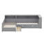 Lit plateforme simple en bois en L avec lit gigogne et tiroir-116877248