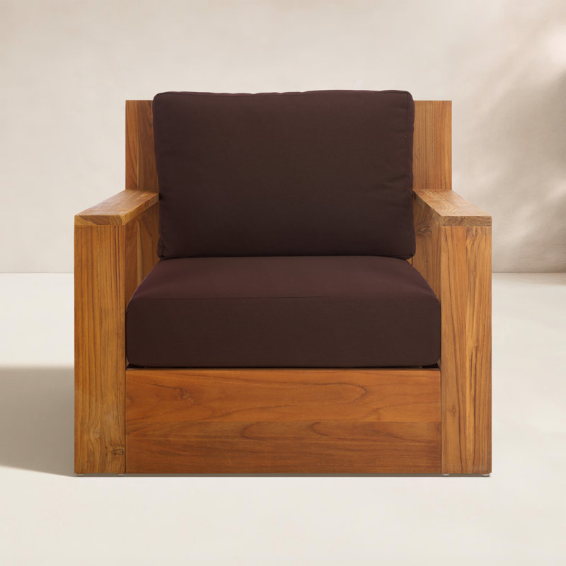 Azul Kauai Brazilian Teak Patio Chair, Dark Brown