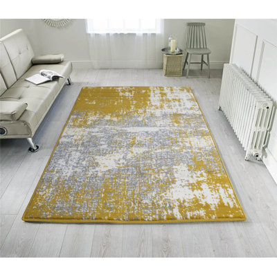 Caliah Machine Woven Ochre/Grey Indoor Rug