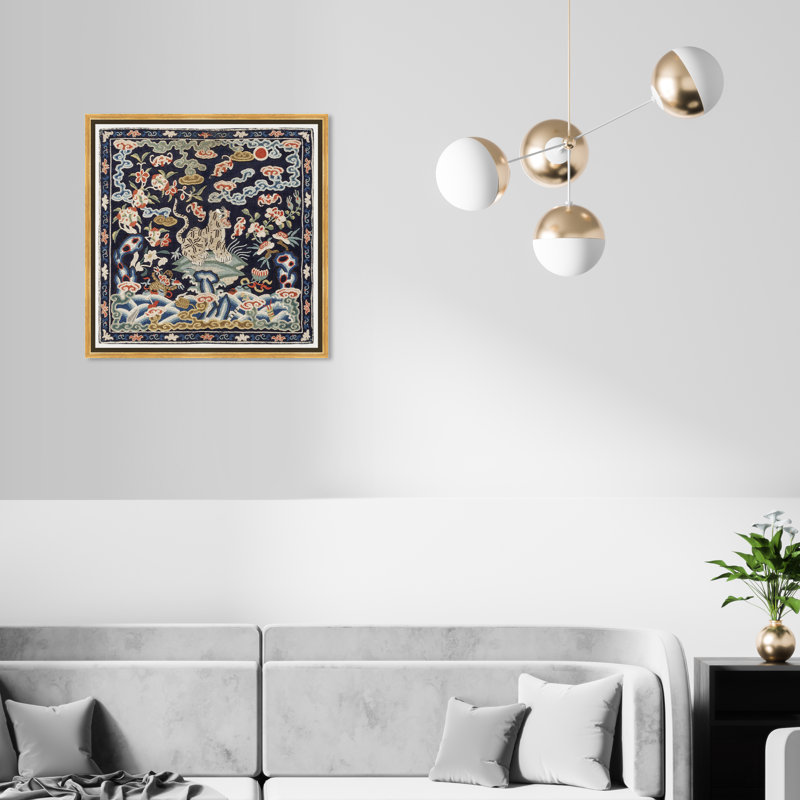 Insigne de la dynastie Qing - reproduction d'art sur toile, H 20 po x l 20 po, Toile avec cadre or