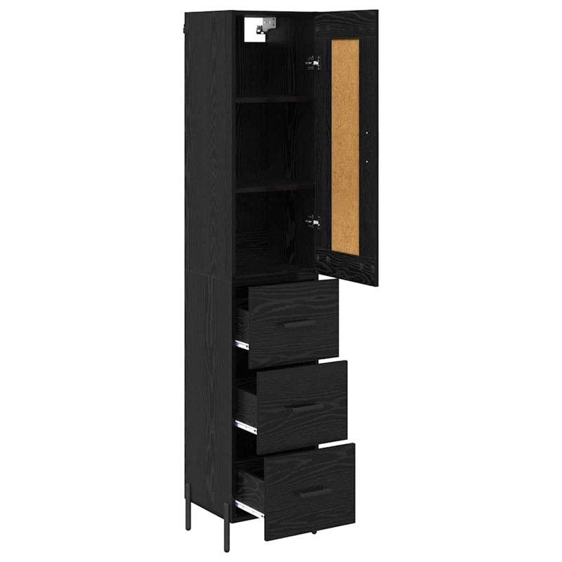 34.5cm Sideboard, Black Oak
