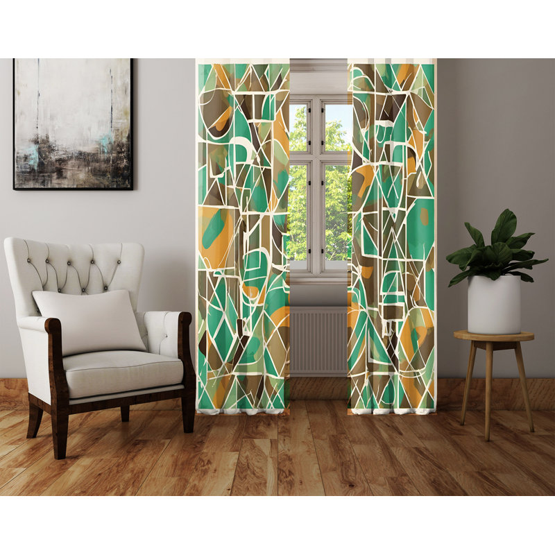 Semi Sheer Curtain Pair, 20" W x 82" L
