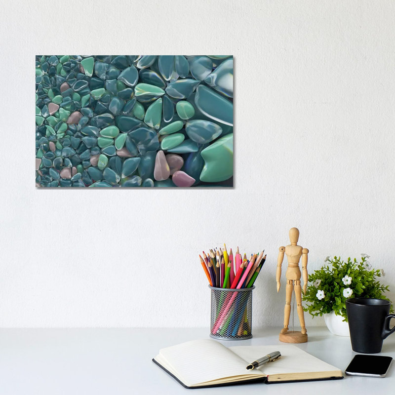 Colourful Sea Pebble Background 1 Piece Wrapped Canvas Wall Art, 20.32 cm H x 30.48 cm W