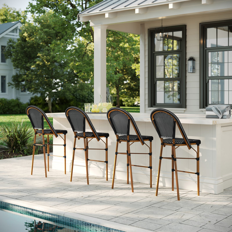 Tabourets de bar Martha Stewart, Bois naturel, Noir / blanc