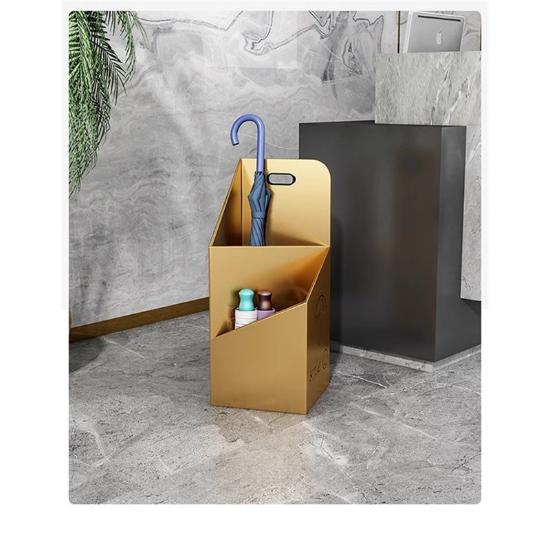 Metal Freestanding Umbrella Stand, Gold
