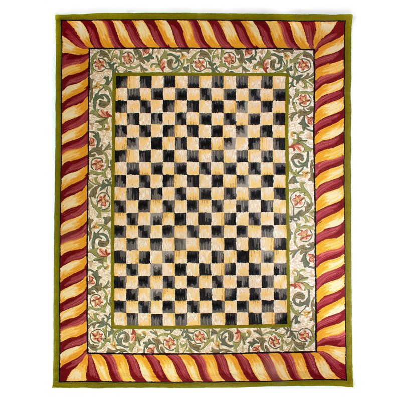 Courtly Check® Red & Gold Rug, Rectangle 8' x 10'