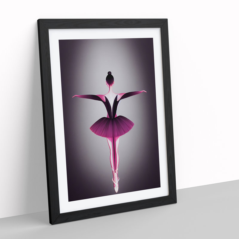 Behind The Ballerina - Single Picture Frame Print, 64cm H x 46cm W x 2cm D, Black