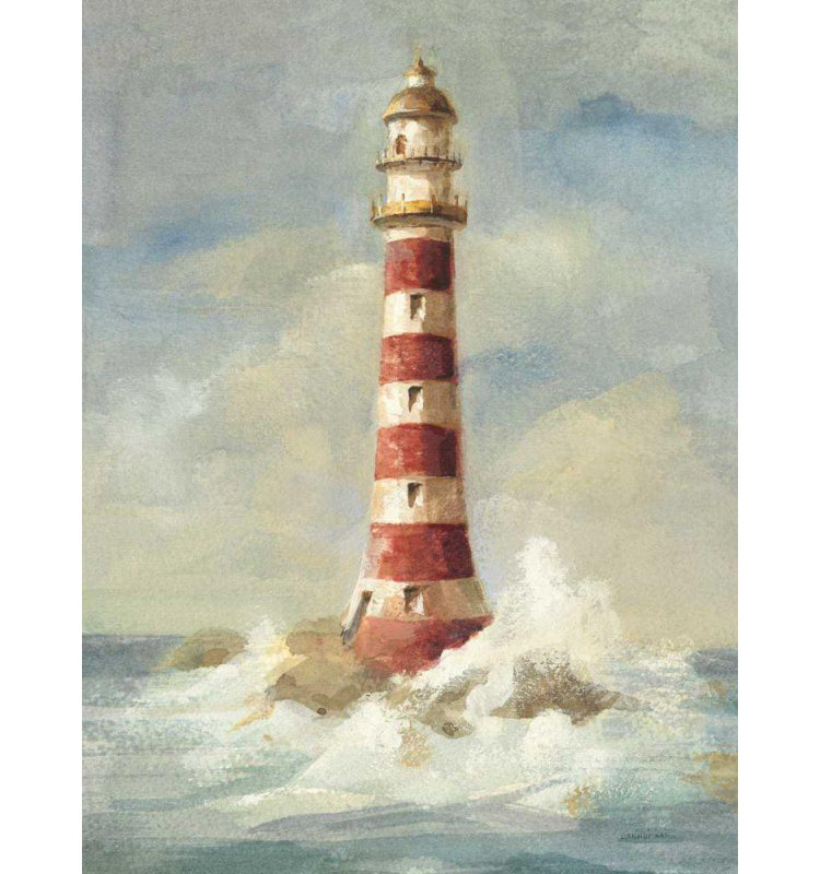 Breakwater Bay Nai, Danhui Gallery Wrapped Canvas Art Titled: Lighthouse II, 24" H x 19" W