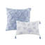 Édredon 8 pièces - très grand, coton imprimé bleu, style chambre à coucher, rembourrage et coussins décoratifs-122457653-122457652