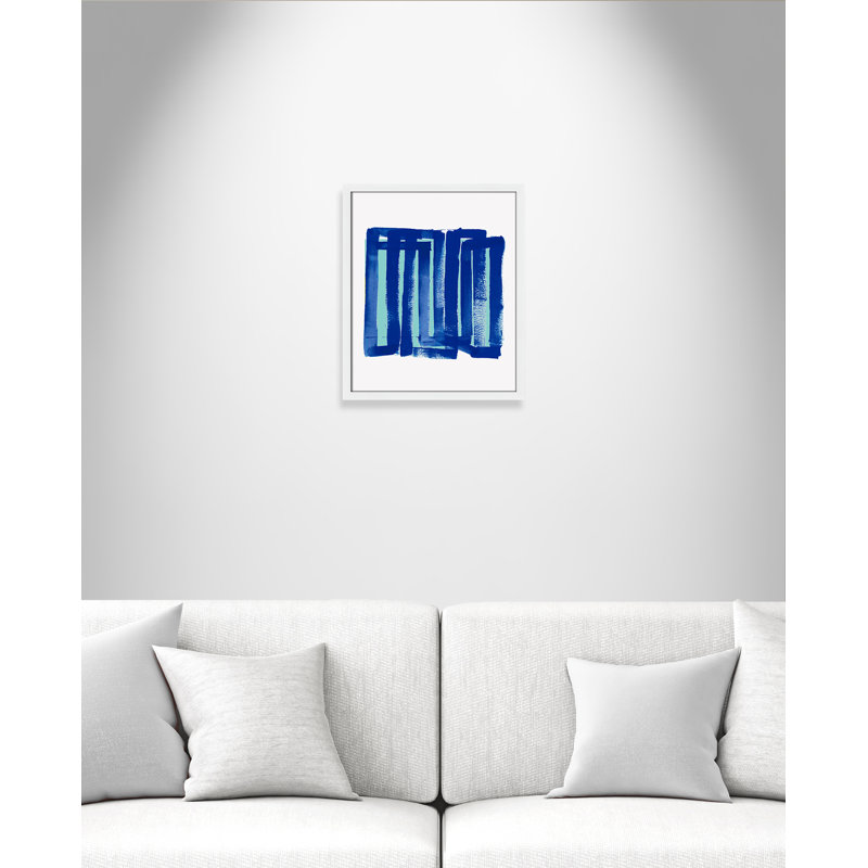 Indigo Spectacle III - peinture encadrée, Papier blanc satiné, H 19 po x l 16 po x P 0,75 po