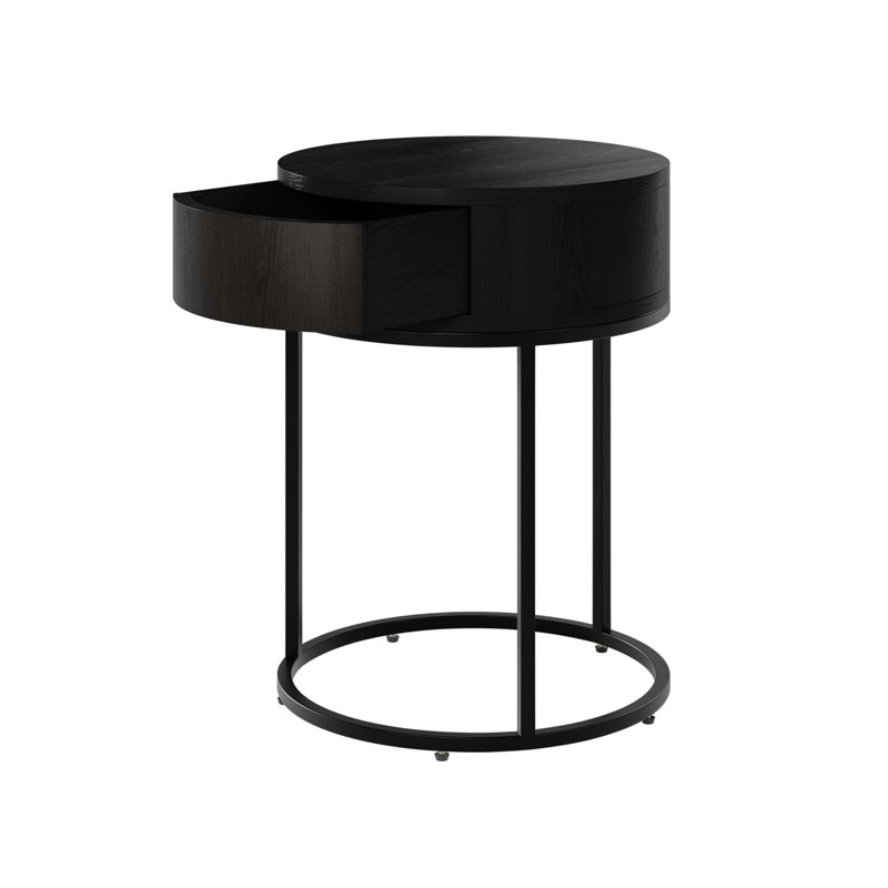 Heredia 45cm W Bedside Table, Black