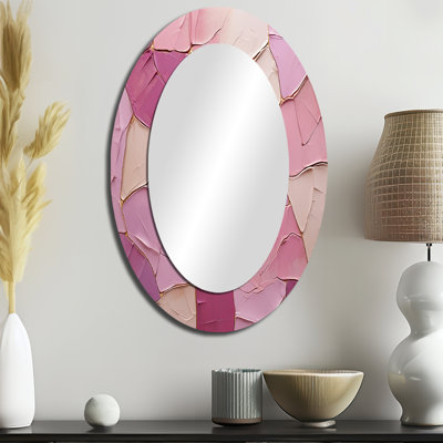 Miroir mural rose moderne rose