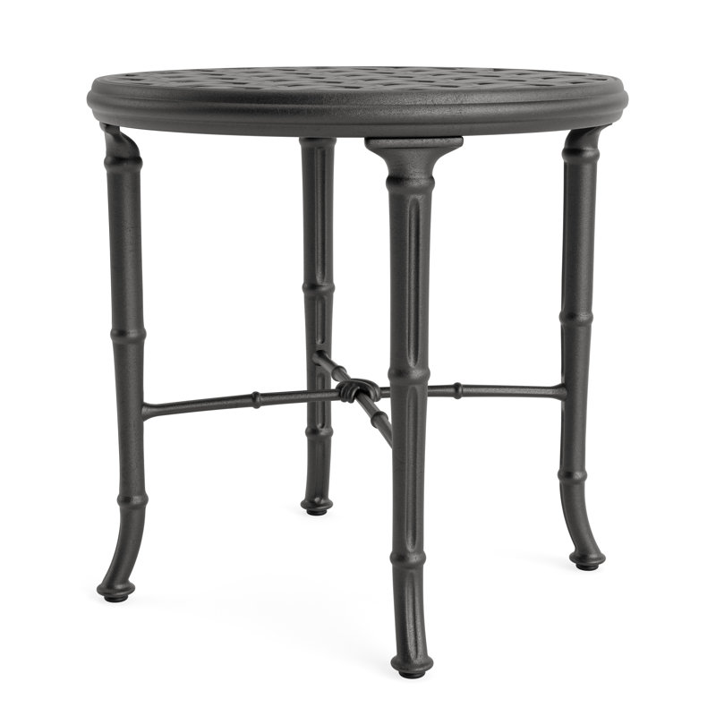 Calcutta Outdoor Round Side Table, Textured Pewter