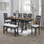 1Pc Upholstered Seat Wheat Charcoal Finish Bench