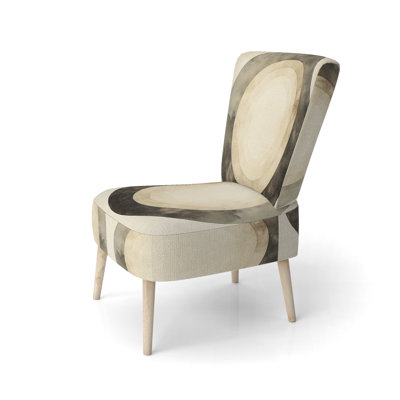 Abstract Minimalism Accent Chair - Cream Circle Echo I Side Chair