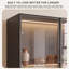 153cm Black Glass Display Cabinet with Aluminium-Framed Doors, LED & 3 Display Levels