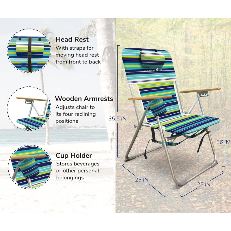 Chaise de camping pliante avec coussins Hainesville