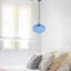Luminaire suspendu rond 1 lumière à abat-jour bleu en verre 1 lumière