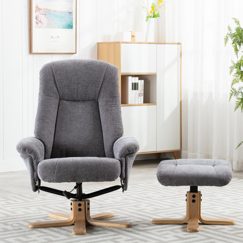 Bigelow 76cm Wide Swivel Standard Recliner, Grey