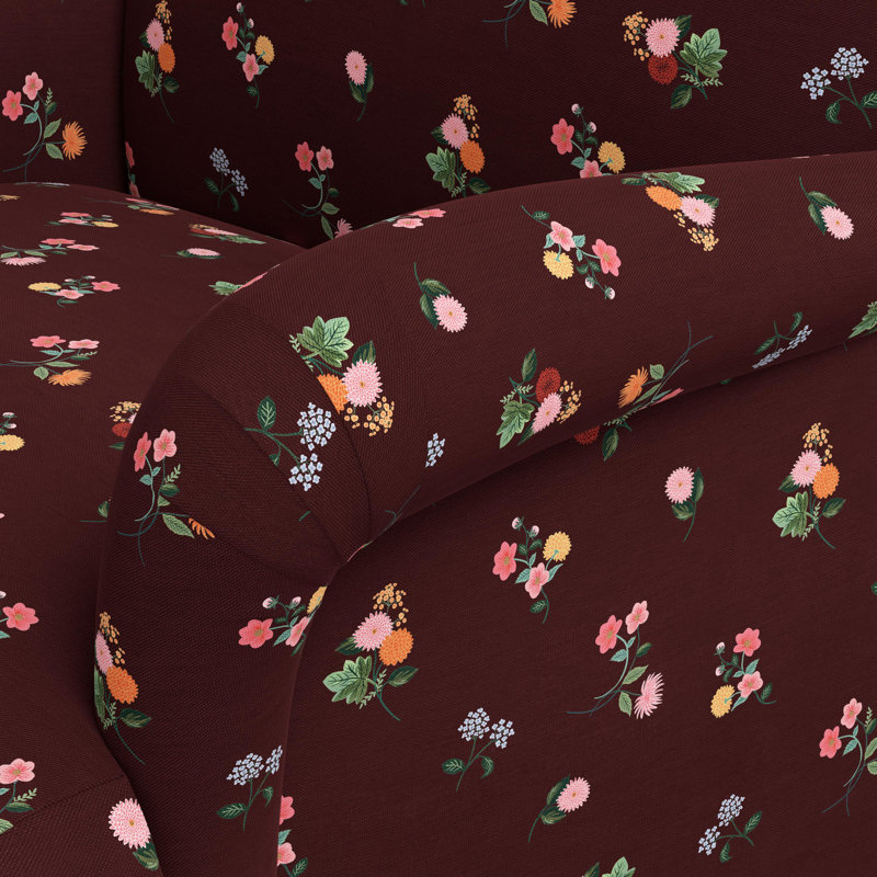 Fauteuil Bristol Ditsy Dahlia bourgogne, Espresso, Ditsia Dahlia bourgogne