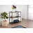 TRINITY Dark Bronze 3-Tier Decorative Steel Slat Shelving Unit (36 in. W x 35 in. H x 14 in. D)
