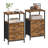 Side Table With 2 Fabric Drawers And Storage Shelf-1005439497