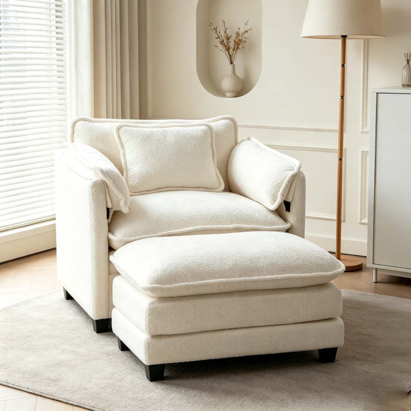 Fauteuil surdimensionné, Beige Boucle
