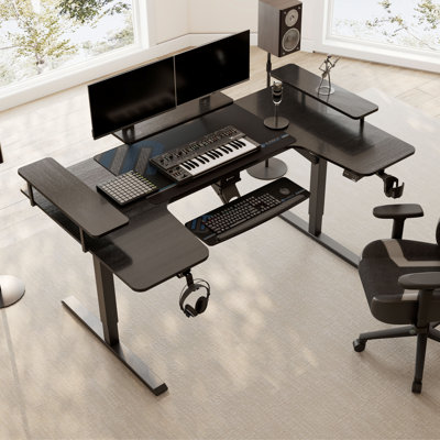 Mariita Adjustable Height U-Shaped Steel Executive Desk
