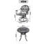 Ensemble de salle à manger 3 pièces en aluminium coulé toutes saisons comprenant 2 chaises pivotantes et une table ronde de 30,71 po avec structure noire