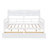 Daybed, Wood Slat Support, With Bedside Shelf And Two Drawers, White-412746591