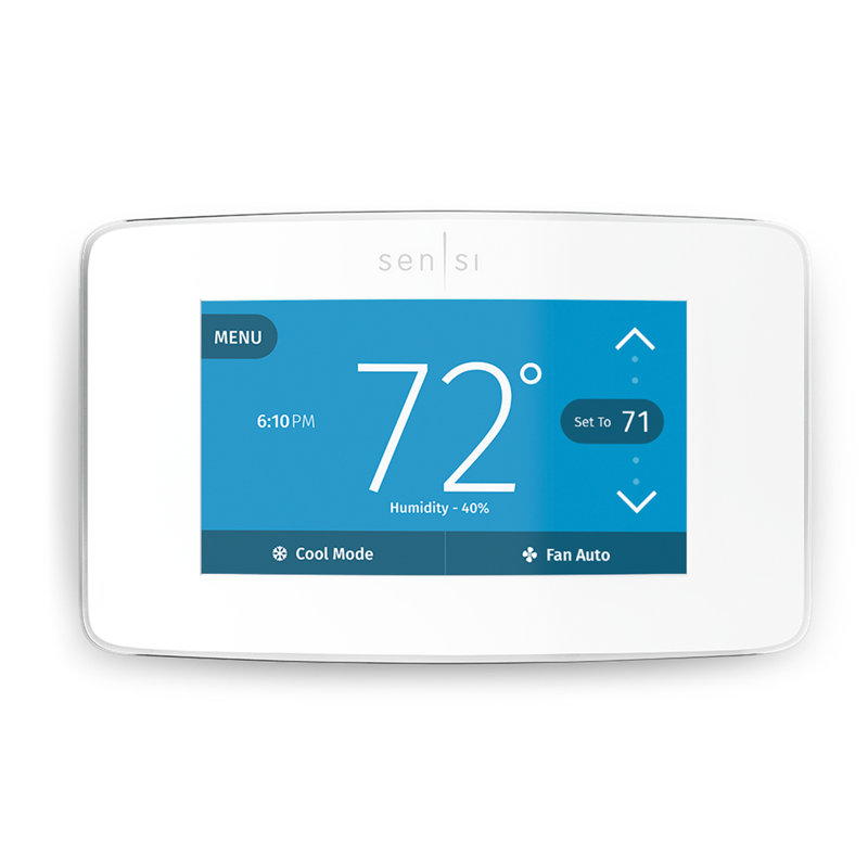 White Wi-Fi Smart Thermostat with Touchscreen Display