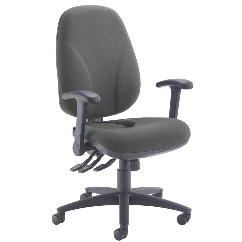 Chenault Polyester Blend Office Chair, Flip-up, Charcoal