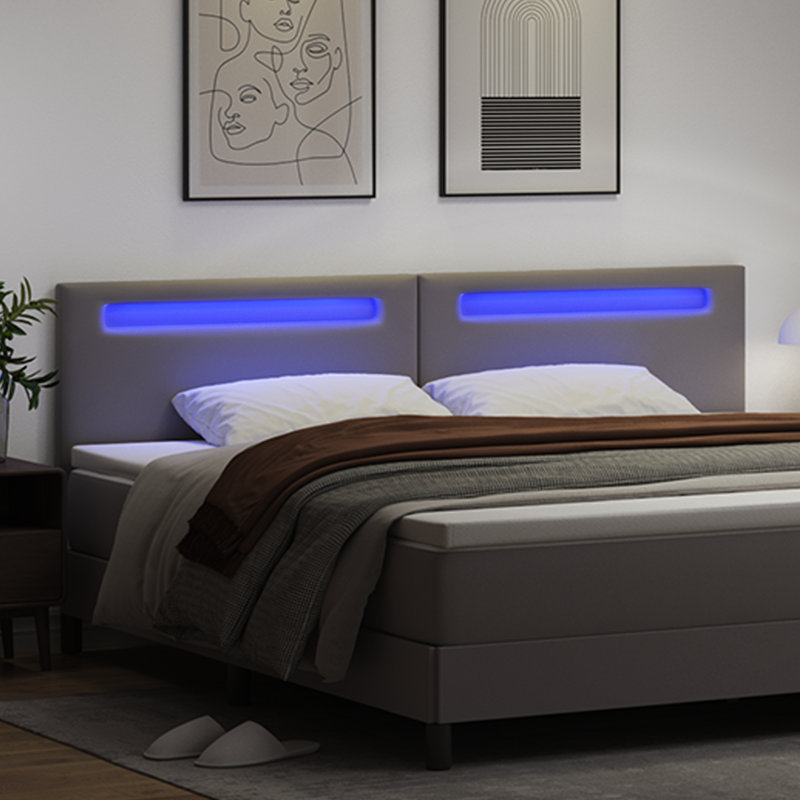 Headboard Plain Design Faux Leather, 200 x 200cm, 98cm H x 200cm W x 5cm D, Grey