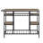 Rustic Oak & Black Finish Kitchen Island