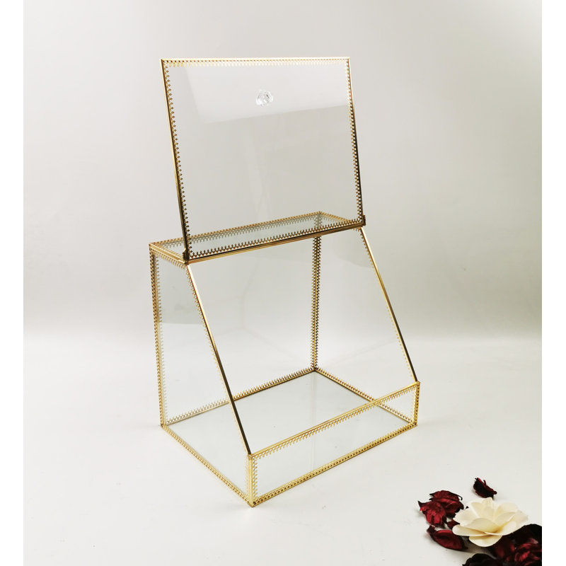 Makeup Orginazer Metal Makeup Organizer, Clear/Gold
