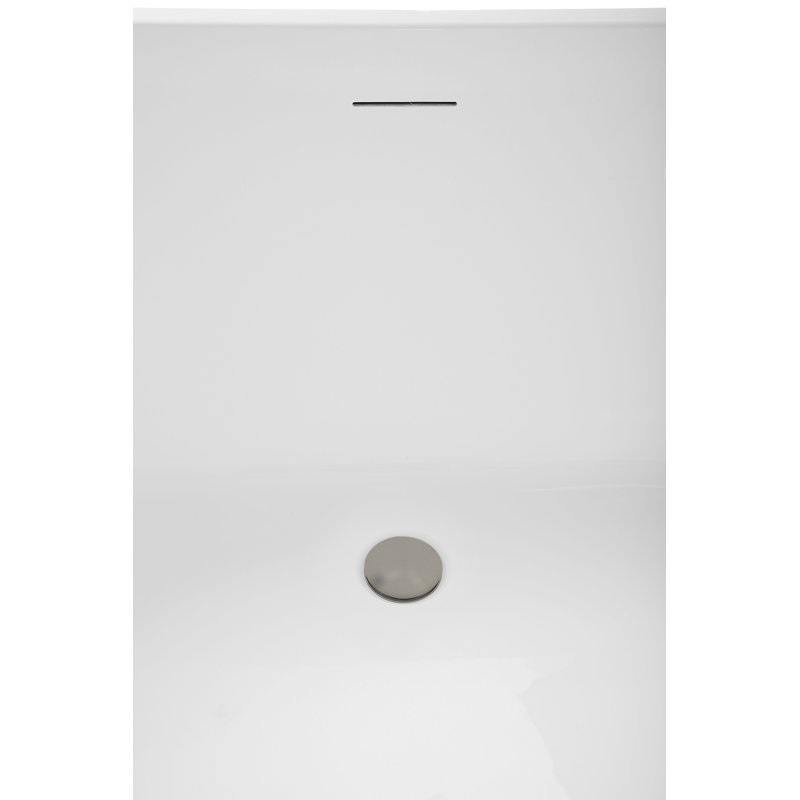 55" Streamline Soaking Freestanding Tub and Tray With Internal Drain, Brushed GunMetal