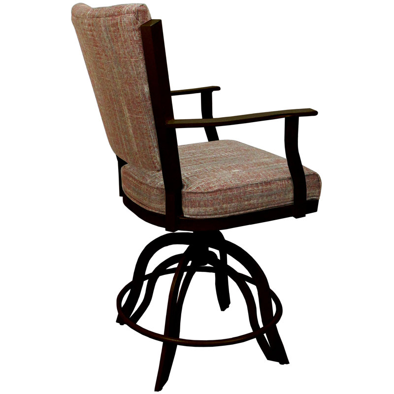 Latoyria Metal Swivel Bar Stool 30" Seat, Counter Stool (26" Seat Height), Brown
