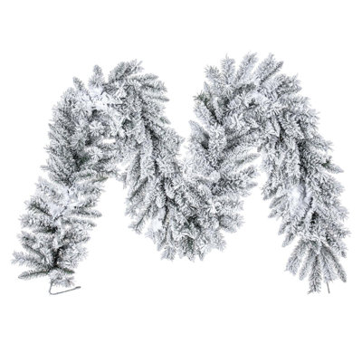 The Holiday Aisle® 9' x 14" Flocked Utica Fir Artificial Unlit Garland with 230 Realistic Flocked PVC Tips