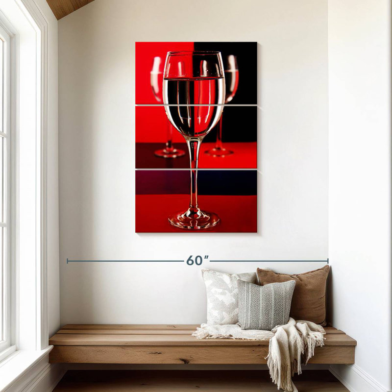 Yarlin Abstract Wine Glasses, 45" H x 28" W