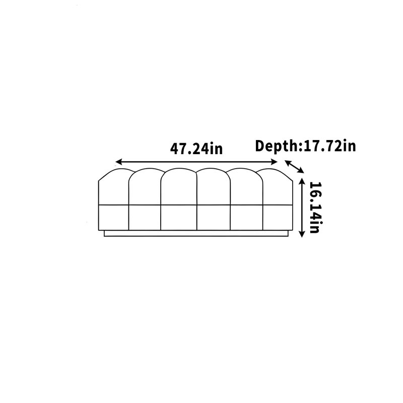 Bezu, Crème, crème, H 16,14 po x l 47,24 po x P 17,72 po