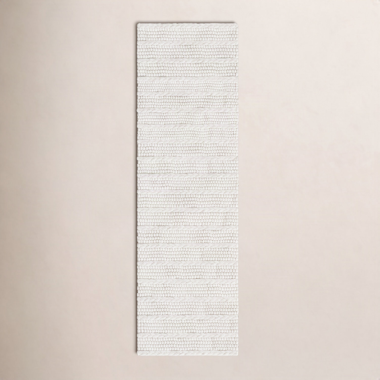 Sestina Ivory Handmade Flatweave Rug, Runner 2'3" x 12'