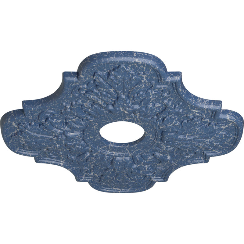 Médaillon de plafond Endalathane Peralta, P 17 3/4 po x P 3 3/4 po x P 1 po (convient aux auvents jusqu'à 4 5/8 po), fini craquelé Americana peint à la main