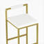 Ensemble de 2 tabourets de bar rembourrés en velours et ensemble de chaises de salle à manger à hauteur de comptoir (or et blanc crème)-1248484993-1248485007