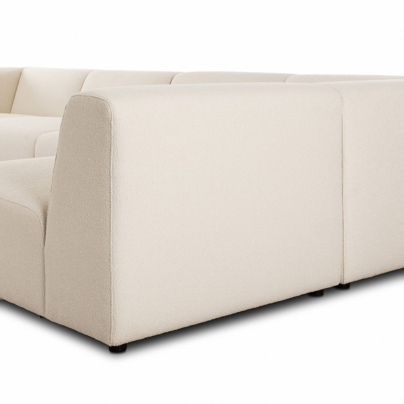 Lawndale 5PC Sectional W/ RAFC-Napa Sandstone, Left Hand Facing, Fayette Cloud Polyester Blend